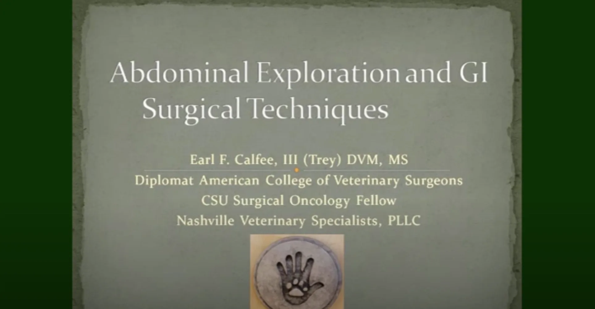 Abdominal Exploration and GI Surgical Technical Tips Video at NVS